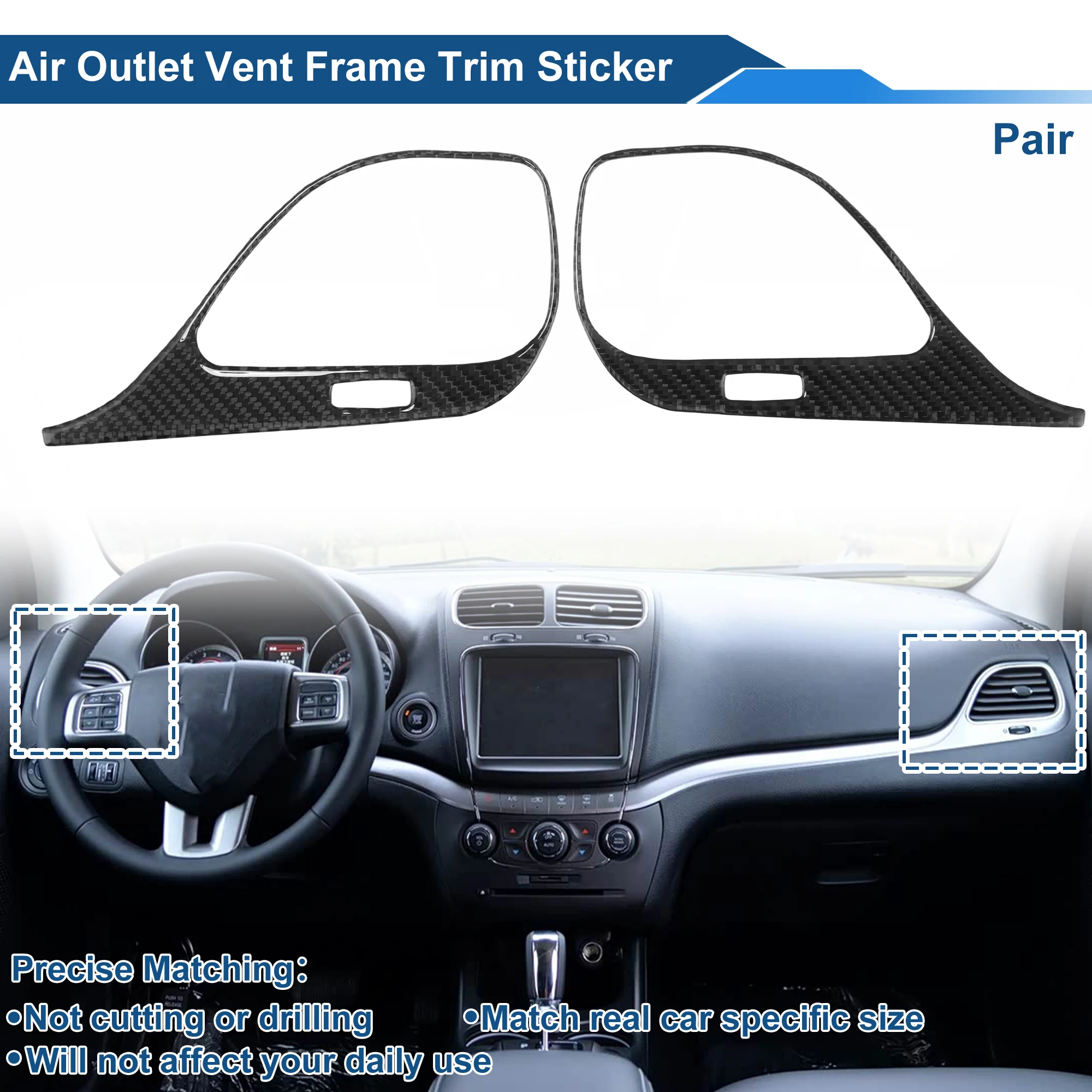 UXCELL for AC Vent Trim for Dodge Journey 11-17 for Dashboard Left Right Vent