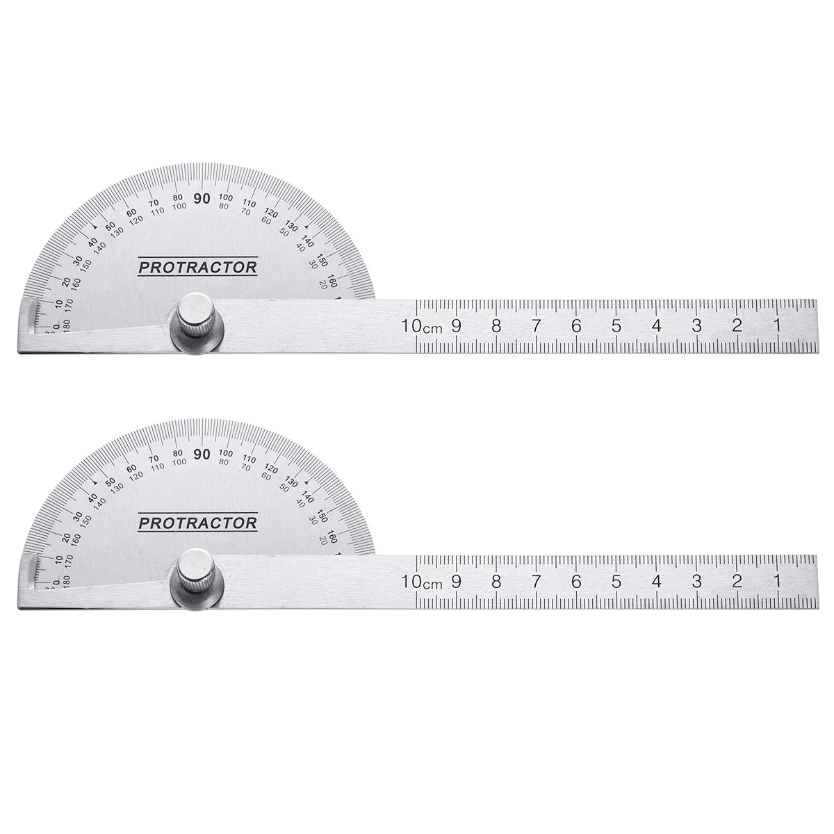 

2Pcs Protractor Stainless Steel Angle Ruler Measure Tool for Woodworking School Supplies Technical Drawing