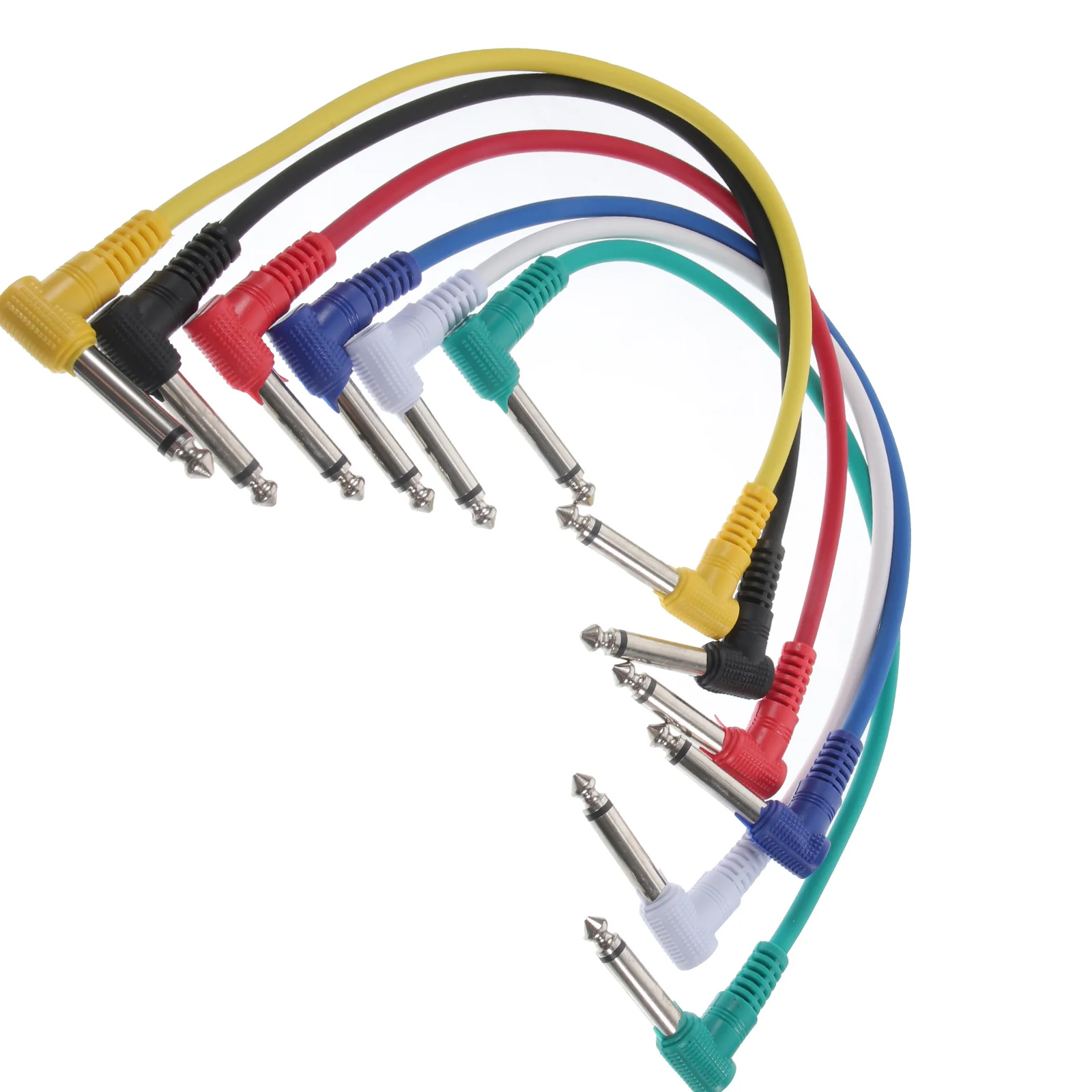

6Pcs Guitar Effect Cable Flexible Professional Patch Wire Right Angled Adapter Cord for Pedals Instruments Audio Connection