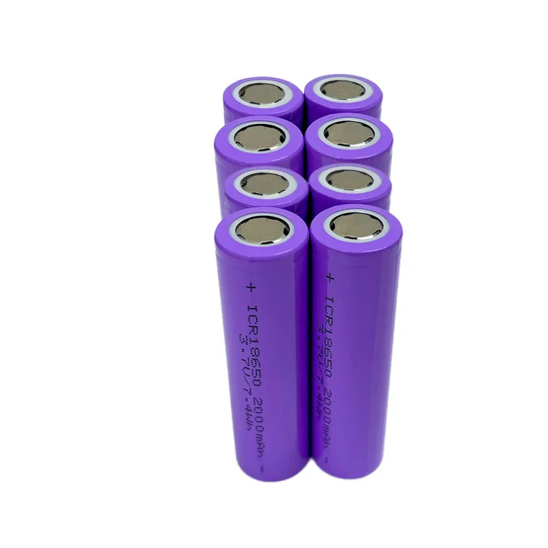 2000mAh ICR18650 بطارية قابلة للشحن مع شاحن 3.7VLi-ion بطاريات للمؤشر الكهربائي جرس الباب مصباح يدوي بطارية ليثيوم
