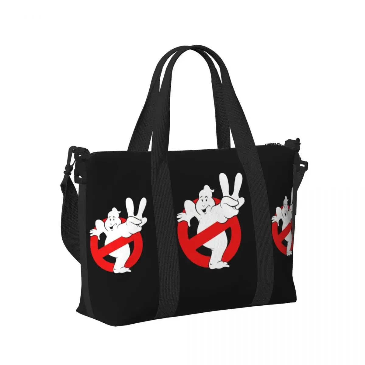 مخصص لطيف Ghostbusters شعار حمل حقيبة المرأة سعة كبيرة خارق كوميديا فيلم شاطئ رياضة حقائب السفر