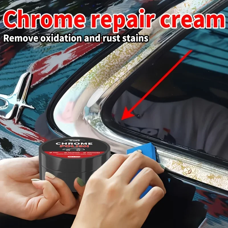 

Chrome Plating Restoration Paste for Car, Wheel, Door Handle, Window, Metal Polish, Auto Care External Maintenanc。Removes Rust