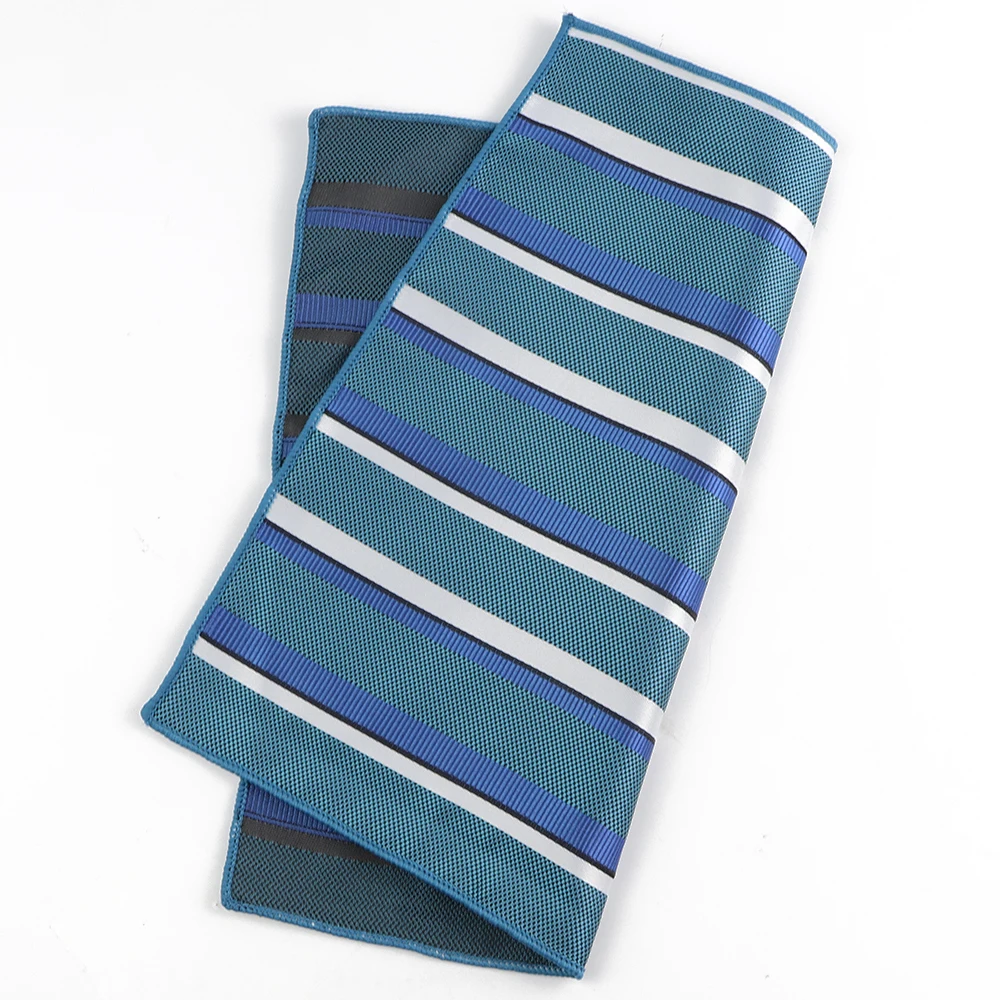 Pañuelo cuadrado de bolsillo a rayas para hombre, pañuelo de poliéster, color verde salvia y rojo, toalla Formal, bolsillo para fiesta, traje cuadrado, accesorios para camisa