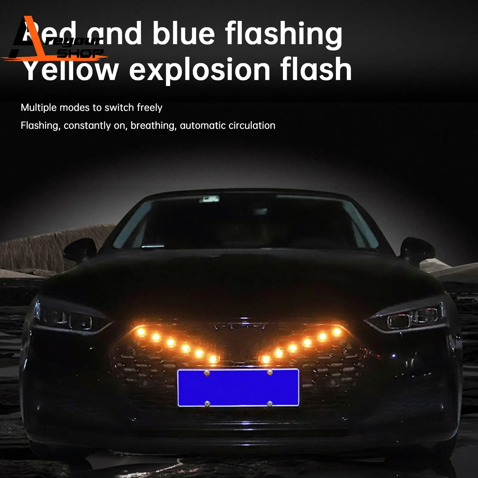 

16 шт. передняя решетка светодиодное мигающее освещение пулевидной головки для универсального автомобиля