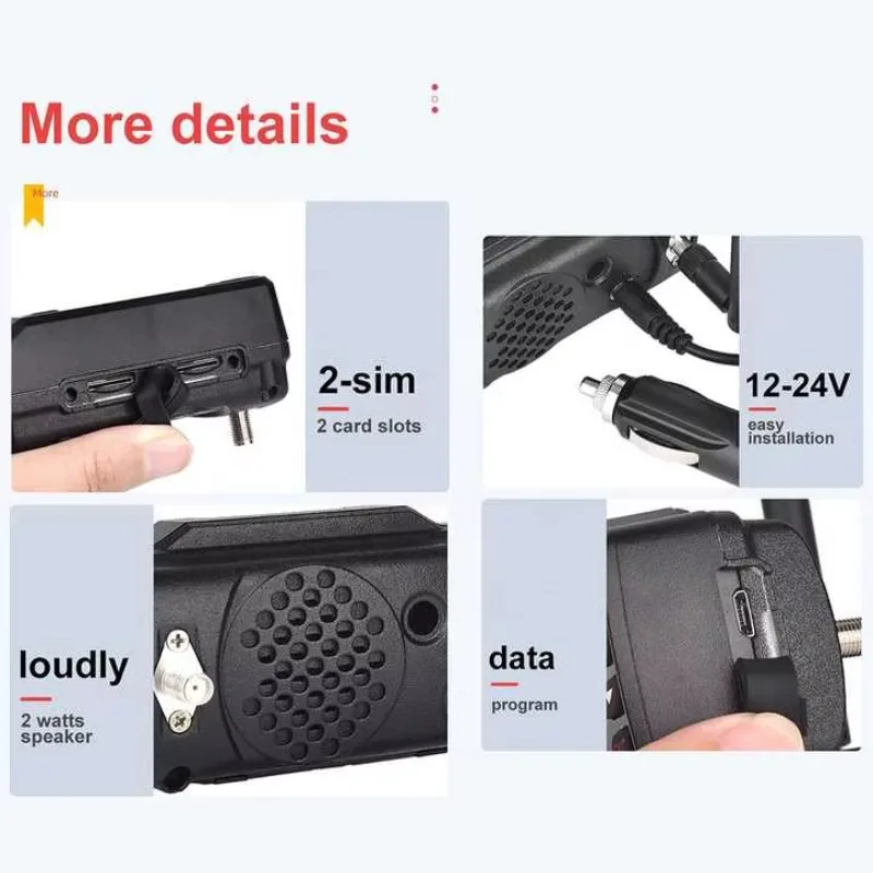 HX-C8 New Zello Mini Car Android 4G POC Wireless GPS SOS Bluetooth WiFi Long Ran 5000KM 30W Amateur Mobile Walkie Talkie Feature