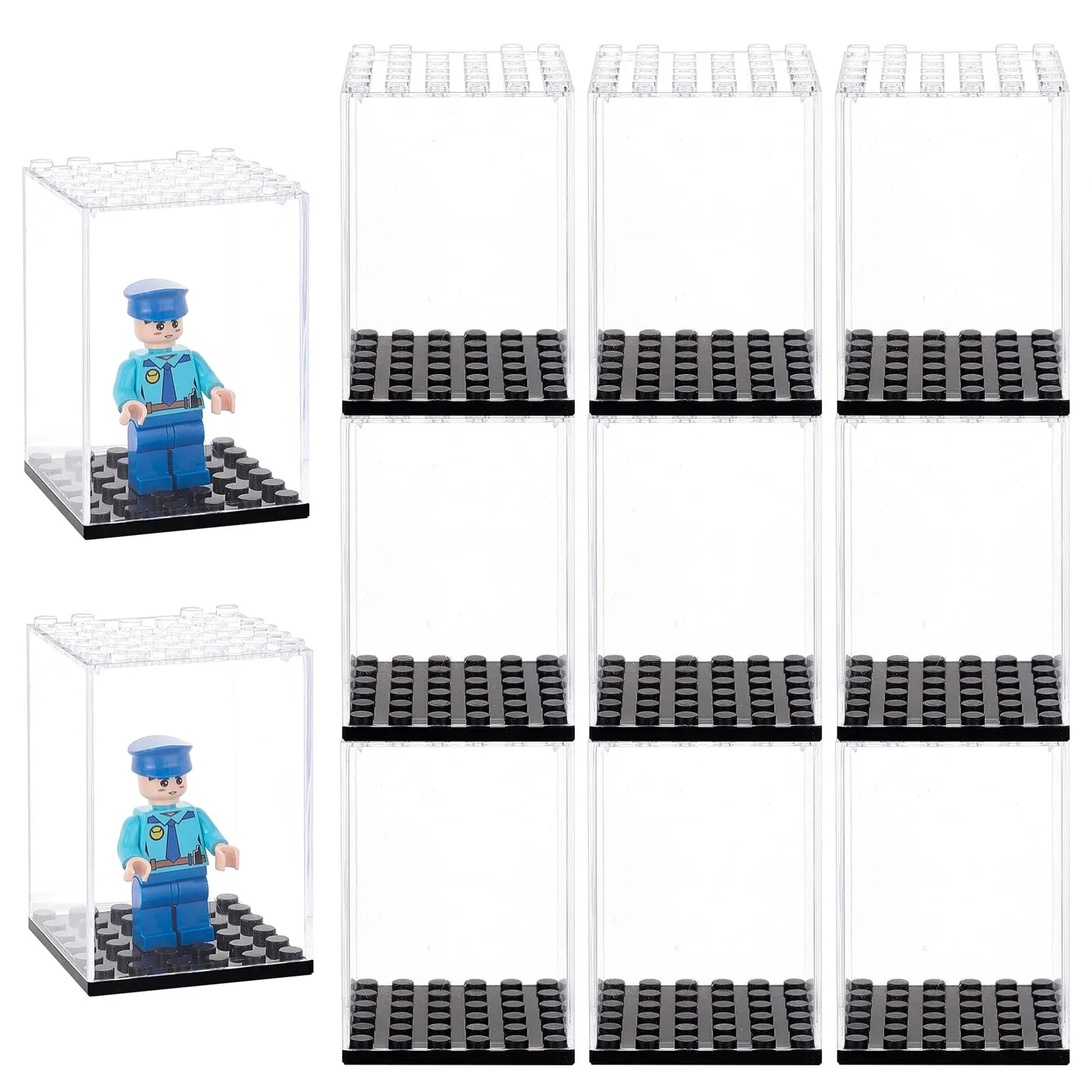 Caja de presentación de bloques de construcción, vitrina acrílica para figuras Lego, vitrina de exhibición, almacenamiento de figuras de acción para figuras coleccionables