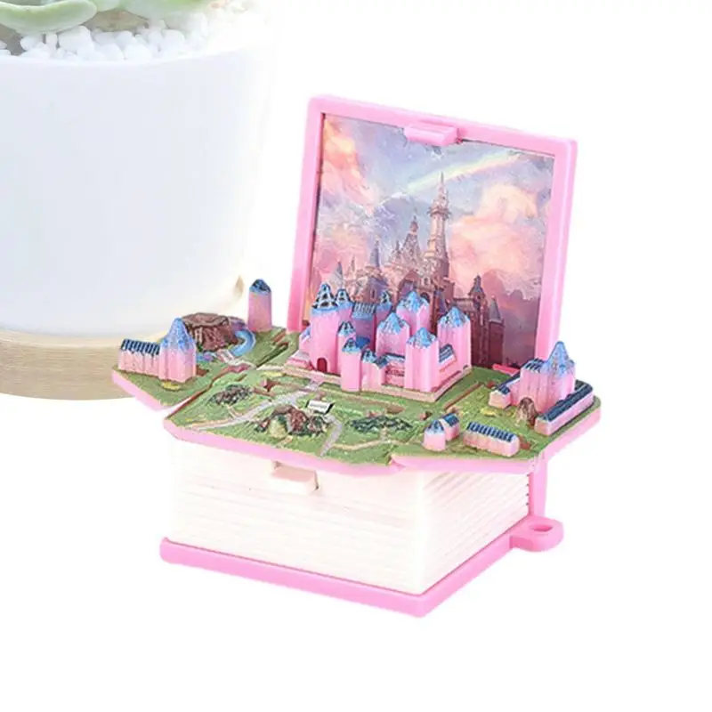 

Castle Keychain Mini Magic Castle Keychain For Kids Backpack Castle Toys 3D -Decompression Toys Pop-up Mini World For Boys Girls