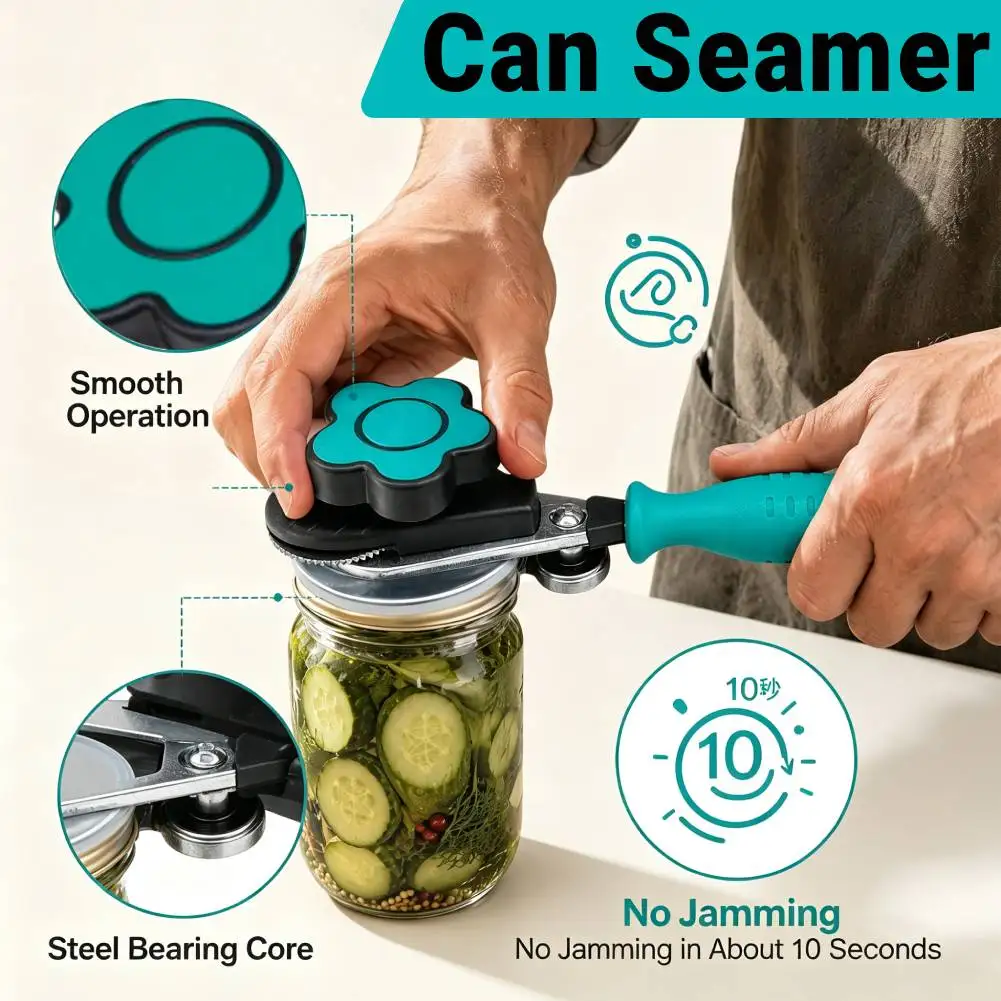 Hand Operated Can Sealer Tin Can Seaming Machine Manual Can Closing Tool Steel Bearing Non-slip Handle Kitchen