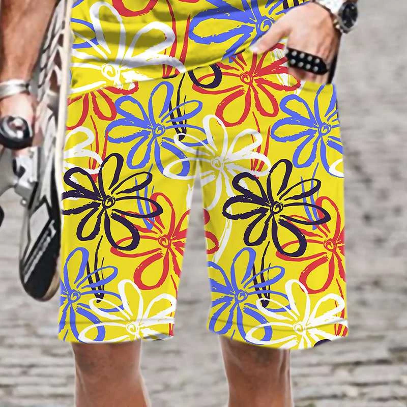 Casual Mode Heren Shorts Hawaii Vakantie Badpak Voor Heren Board Shorts 3d Bloemenprint Korte Broek Ropa De Hombre Strand Shorts