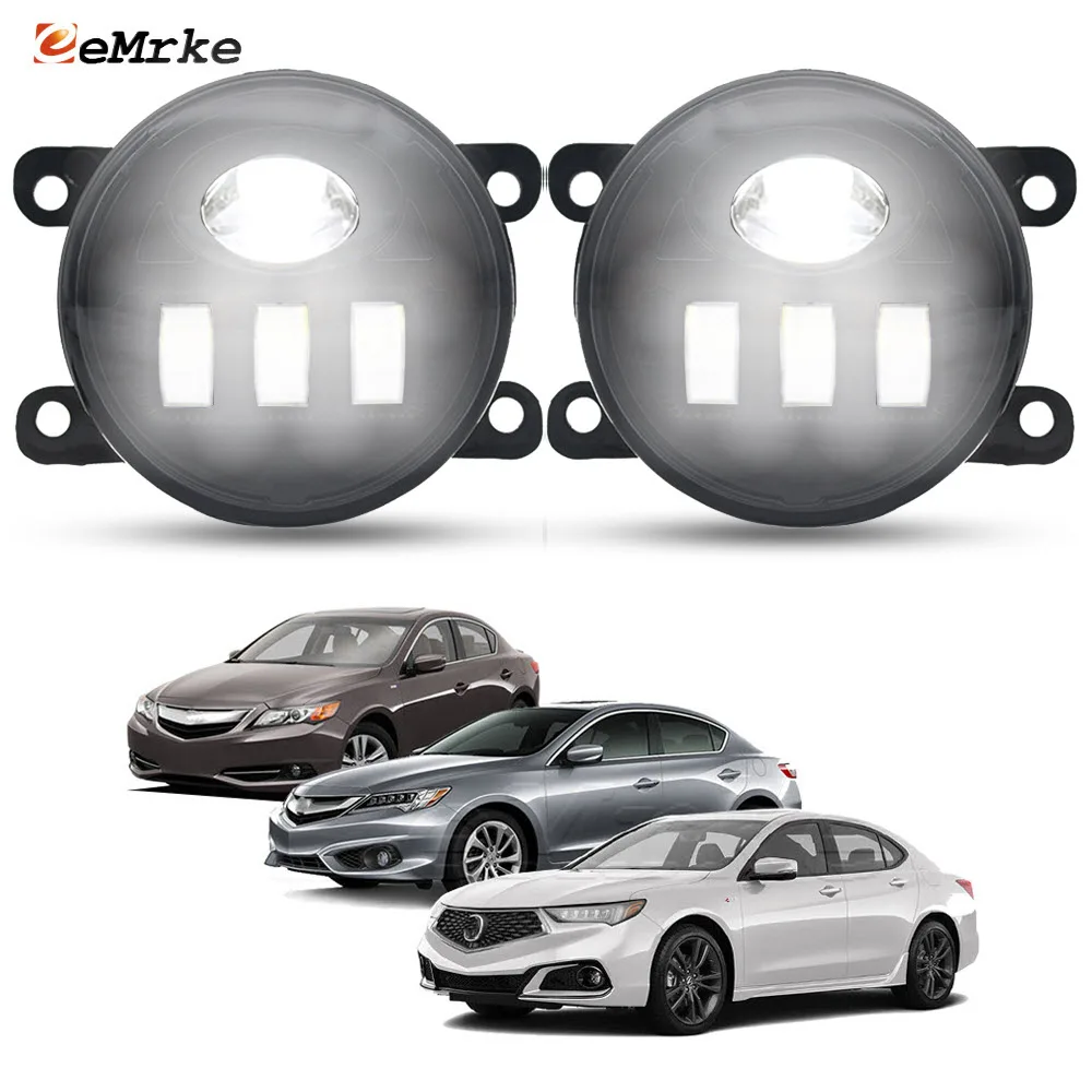 Upgrade Led Car Fog Lights PTF with Lens DRL Front Bumper Daytime Running Lamp for Acura ILX DE 2013-2018 TLX 2017 2018 2019