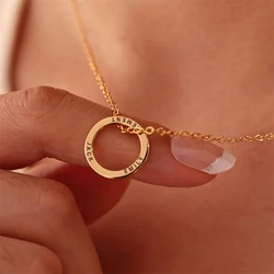 Eternity Custom Ring Necklace Engraved Children Names Necklaces for Mom Choker Personalised Jewelry Mother’s Day Gift