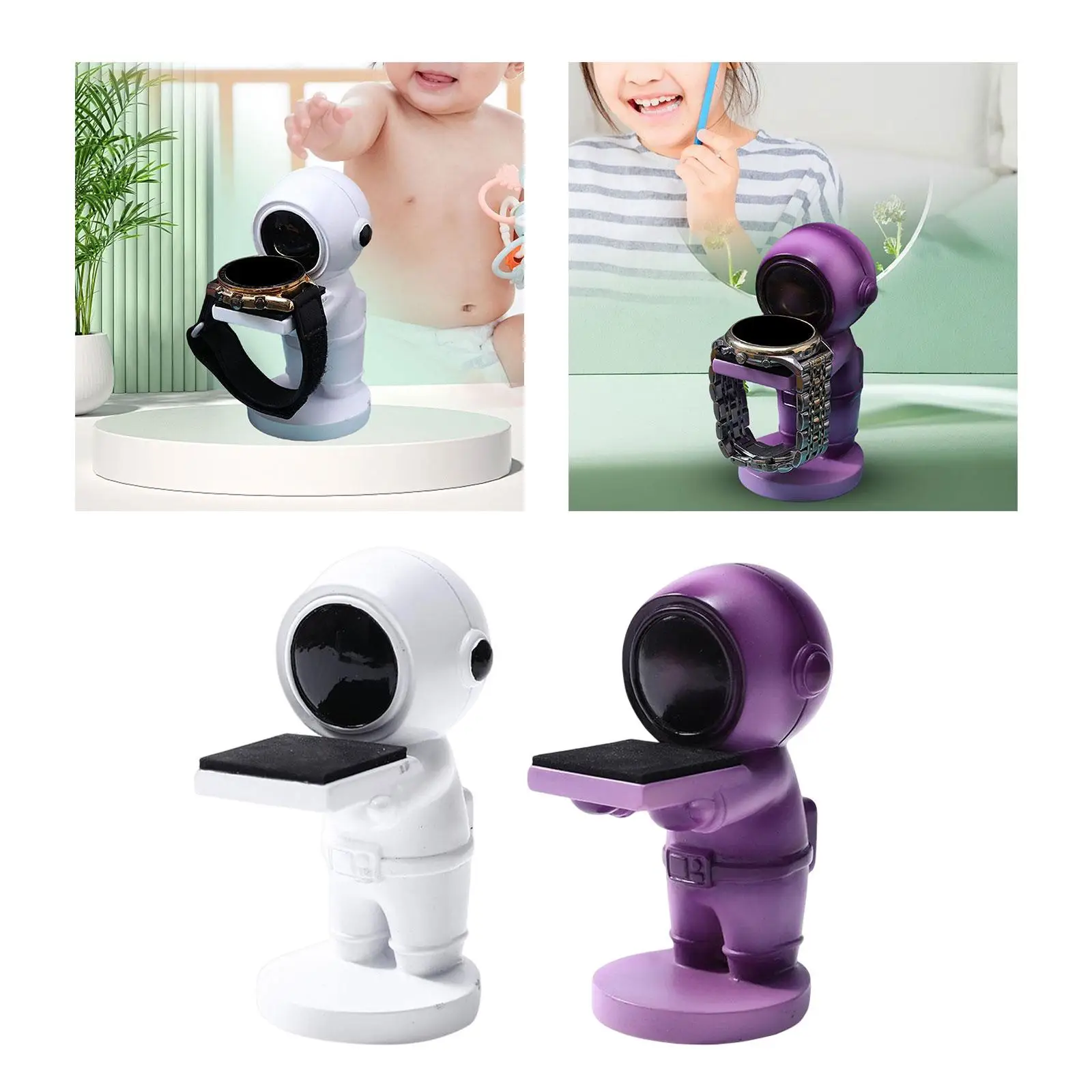 Astronaut Watch Stand Home Decoration Fittings Ornament Spaceman Watch Display Holder for Necklaces Dresser Showcase Desktop