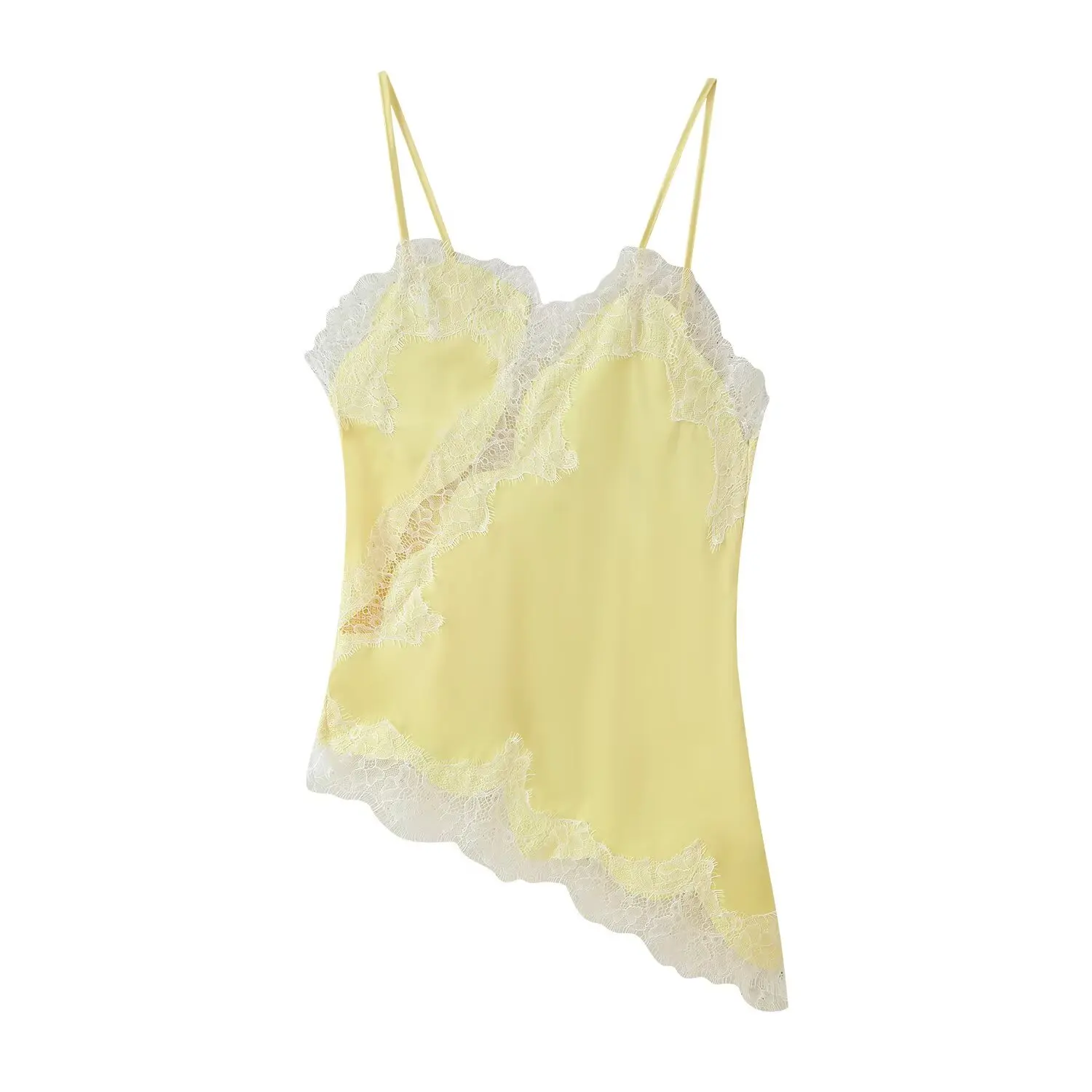 قطع علوية نسائية مثيرة أنيقة من الدانتيل الأسود برقبة على شكل V بدون أكمام Y2K موضة فتاة موضة صيف 2025 لقضاء العطلات على الشاطئ