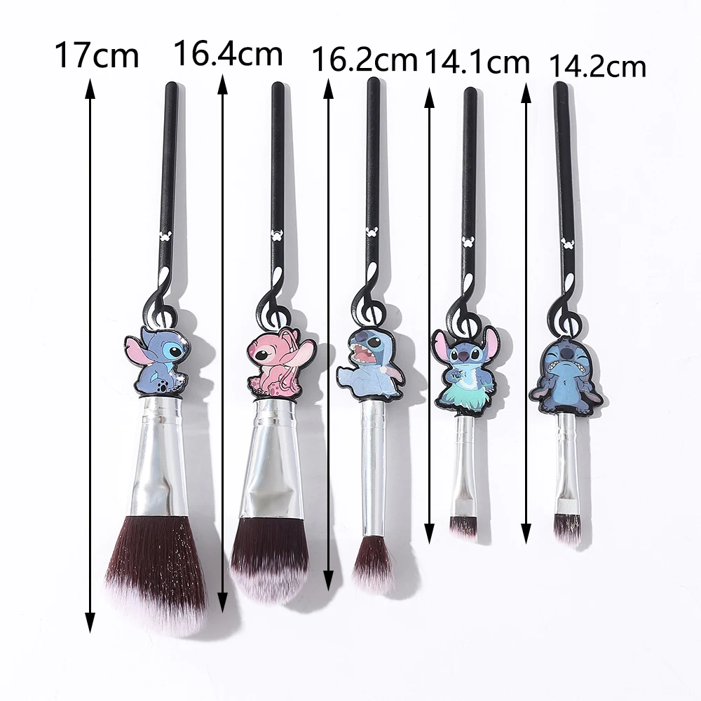 5pcs Disney Stitch Makeup Brushes Set Lilo & Stitch Soft Fluffy Foundation Blush Powder Eyeshadow Makeup Brush Women Beauty Tool