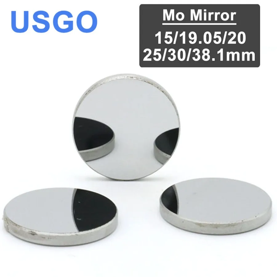 USGO Co2 Laser Reflect Mirror Dia. 15 19.05 20 25 30 38.1mm Mo Laser Mirror For Co2 Laser Engraving And Cutting Machine