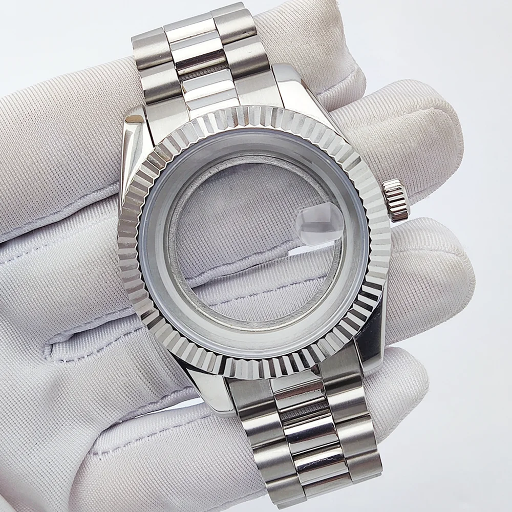 40mm Case Sapphire Glass 904L Stainless Steel Case Miyota 8285 Movement Case Fits 31mm Dial Case Men's Watch Case Set