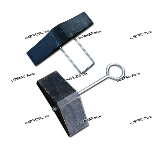 Bloqueador de Ruedas Triangular para Ferrocarril, Bloqueador de Goma Pequeño de Doble Cara Negro 180 × 65 × 65, Bloque de Estacionamiento