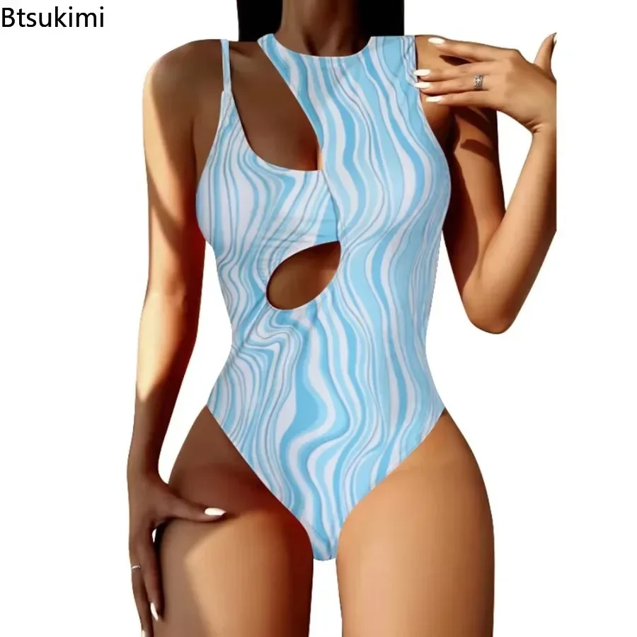 2025 feminino sexy biquinis de uma peça oco para fora maiô para gilrs irregular bodysuit alça de ombro único roupas de praia feminino