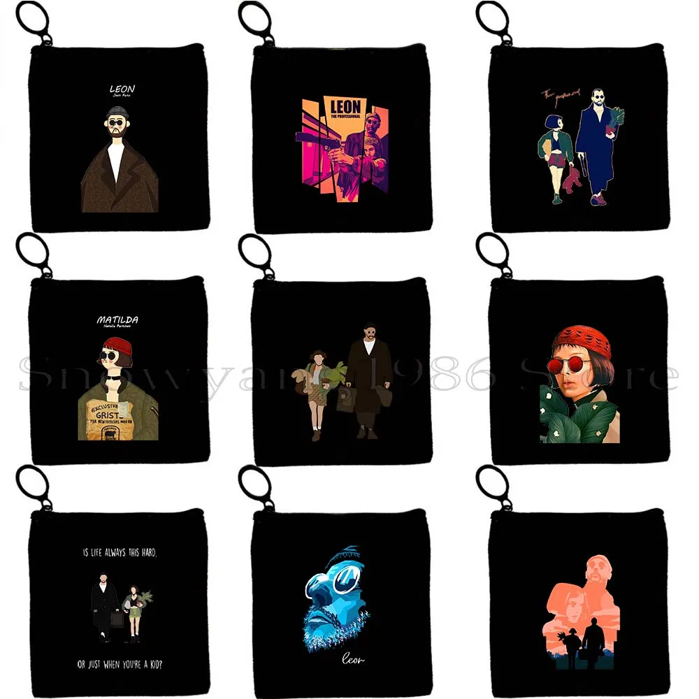 

Vintage Movie Fashion Leon Mathilda The Professional Girl Painting Key Coin Purse Case Card Lipstick Bag Wallet Zipper Pouch