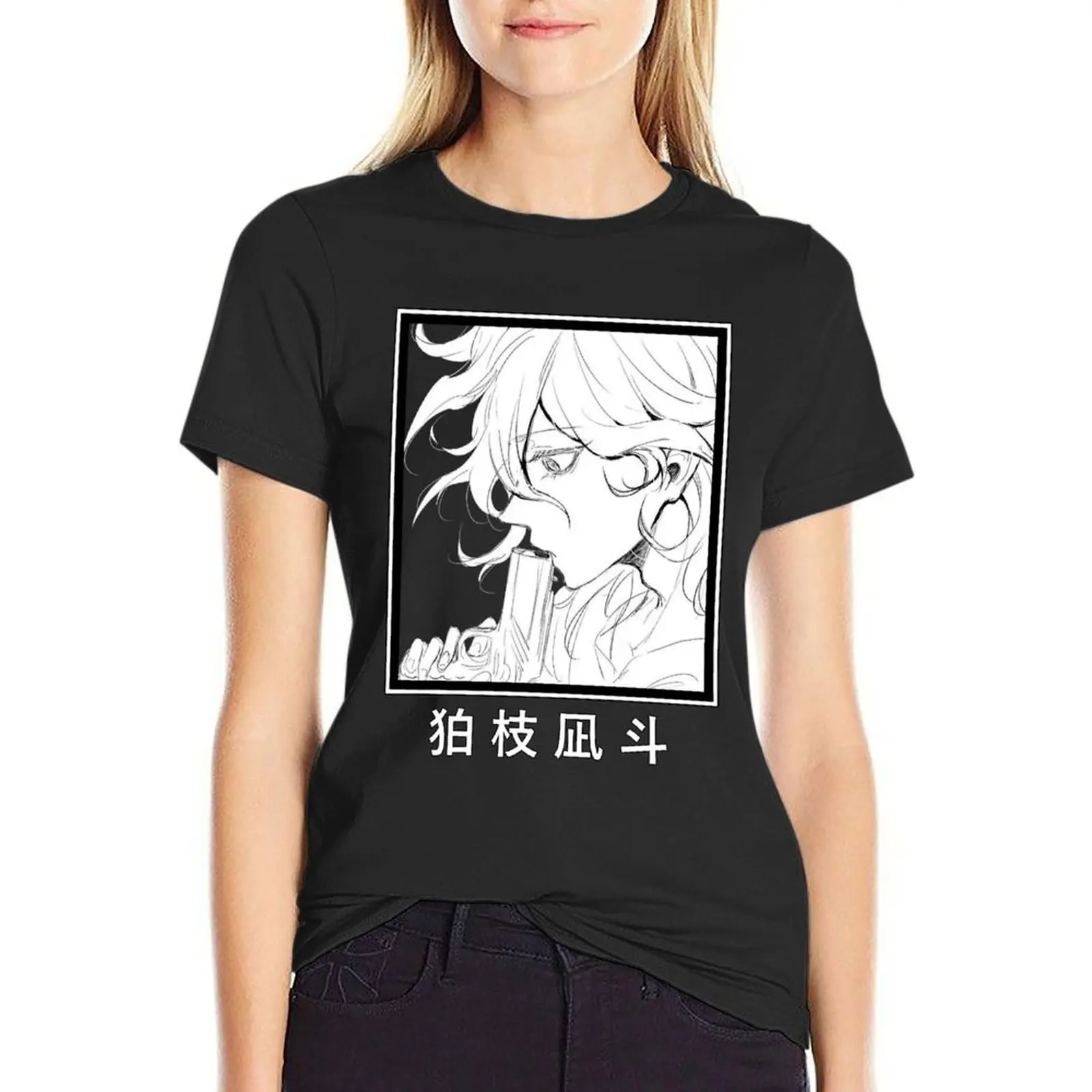 Nagito Komaeda Danganronpa Gun Manga Drawing T-Shirt new edition lady clothes plus sizes plus size tops workout shirts for Women