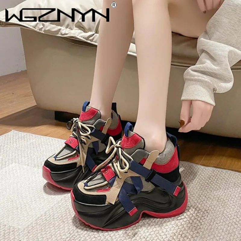 

2024 Autumn Women's Sneakers New Breathable High Platform Shoes Woman Ladies Vulcanize Casual Chunky Sneakers Zapatillas Mujer