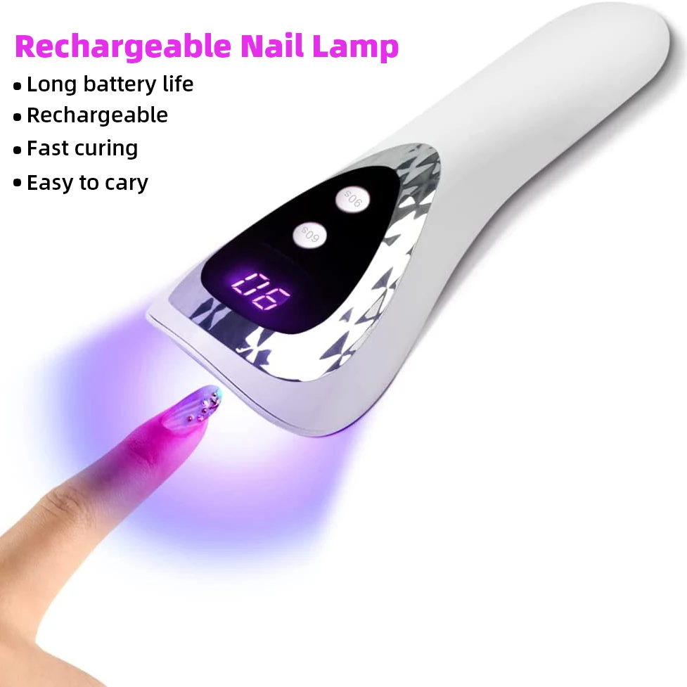 Handheld UV LED Lamp For Nails Drying Lamp Rechargeable Mini Manicure Lamp Nail Dryer For Gel Nails Portability Nail Art Tool