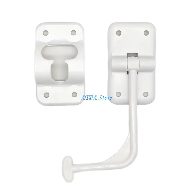 

U13C Exterior Door Hold Hook Keeper T-Style Door Holder Catches Universal for Campers Trailer Entrance Latches with Screws