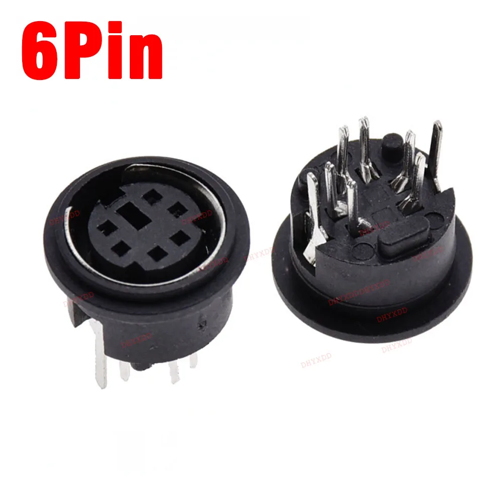 4Pin 6Pin 8Pin Mini DIN Female Socket Adapter 6 8 Poles PS2 Circular DIN Jack Terminal PCB Chassis PC Computer Connect Connector