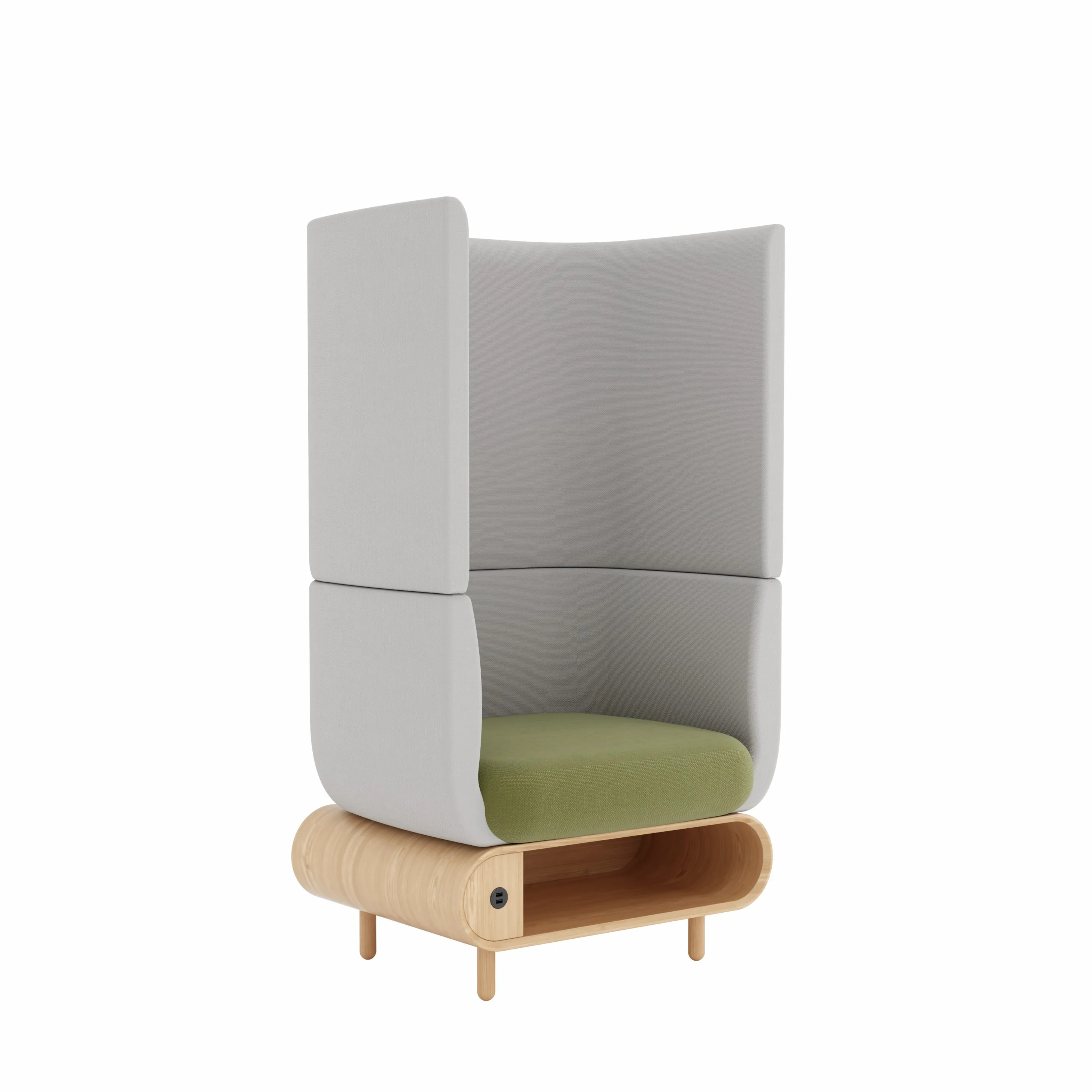 & Unique High Back Design Commercial Couches Wooden Modern Library Furniture Sofa with USB Wired Charger