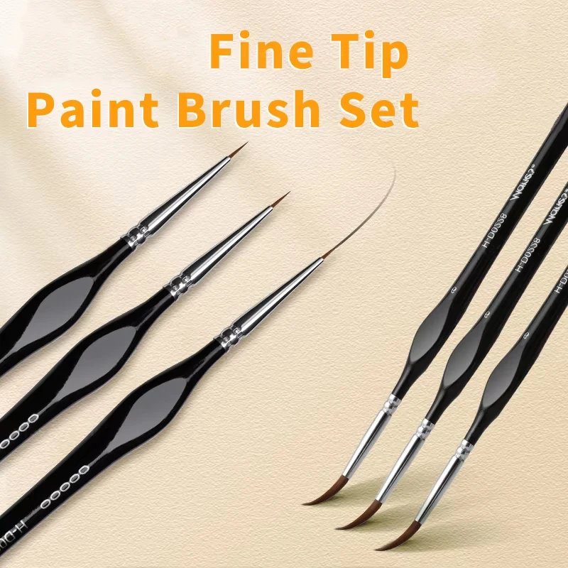 0.6cm Fine Tip Paint Brush Premium Miniature Detail Brush Mini Paint Brush Set Detail Paint Brush Set For Acrylic Watercolor Oil