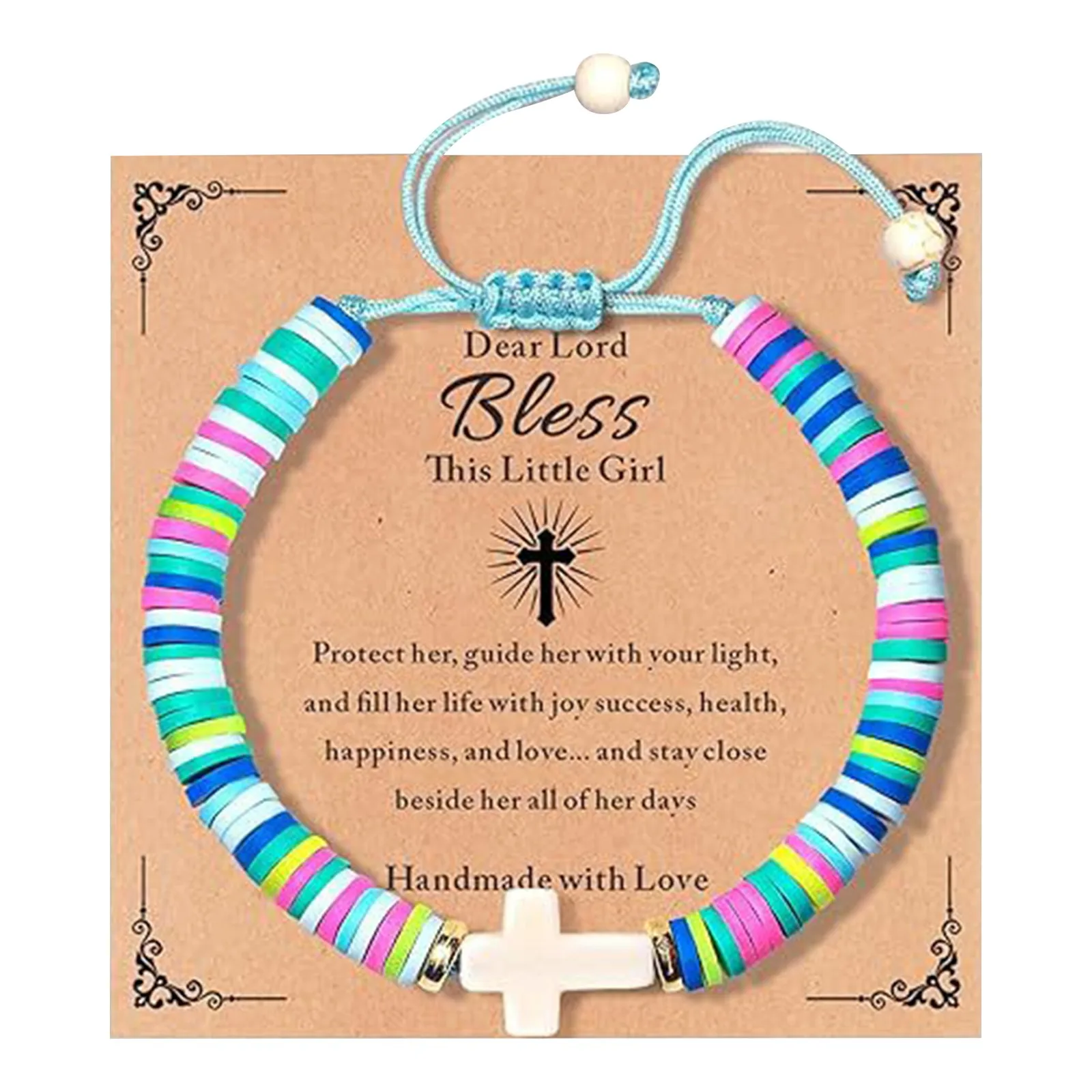 Pulsera de cruz religiosa de acero inoxidable, regalo para niñas adolescentes, joya de recuerdo inspiradora de graduación de primera comunión cristiana