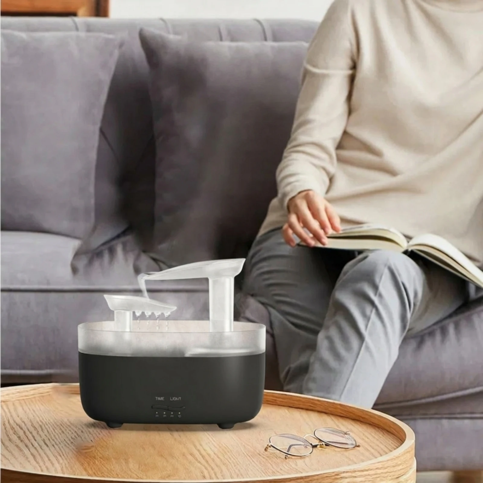 イルミネーションナイトランプ加湿器静音機能音波スプレー加湿器エッセンシャルオイルディスペンサーランプ水なし自動
