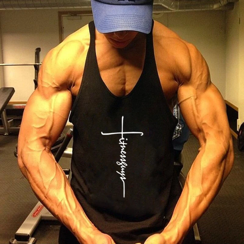 Fitnessguys Profession Bodybuilding Stringer Singlets Mens Cotton Y Back Gym Tank Tops Breathable Fitness Sleeveless Shirt