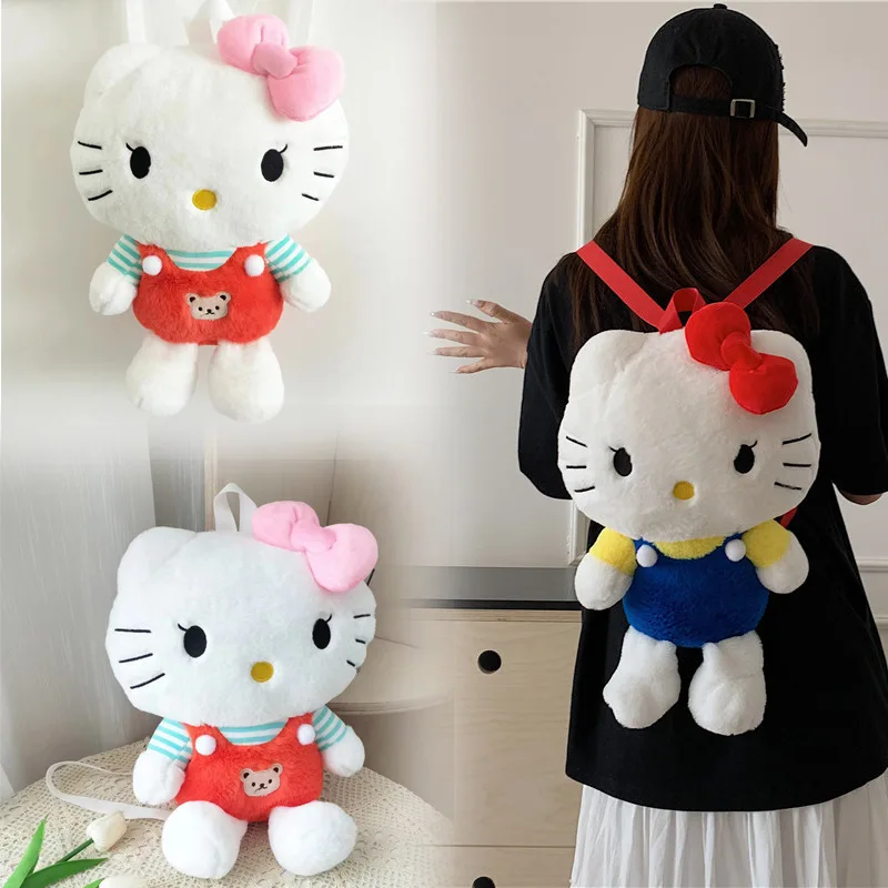 Miniso 2024 New Plush Backpack Fashion High Quality Stereoscopic Doll Women's Backpack Cartoon Mini Cute Girl Storage Backpack