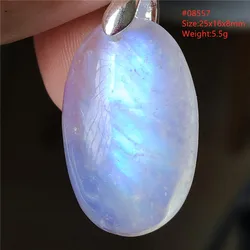 Natural Moonstone Blue Light Oval Pendant Beads Women Men Necklace 925 Silver Fashion Jewelry Moonstone Pendant AAAAAA