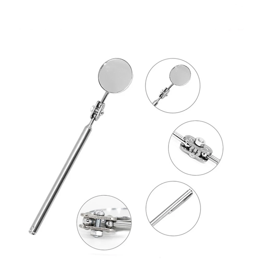 

50mm Professional Welding Chassis Inspection Mirror Universal Folding Telescopic Reflector 360 Degree Swivel Ball Joint Durable
