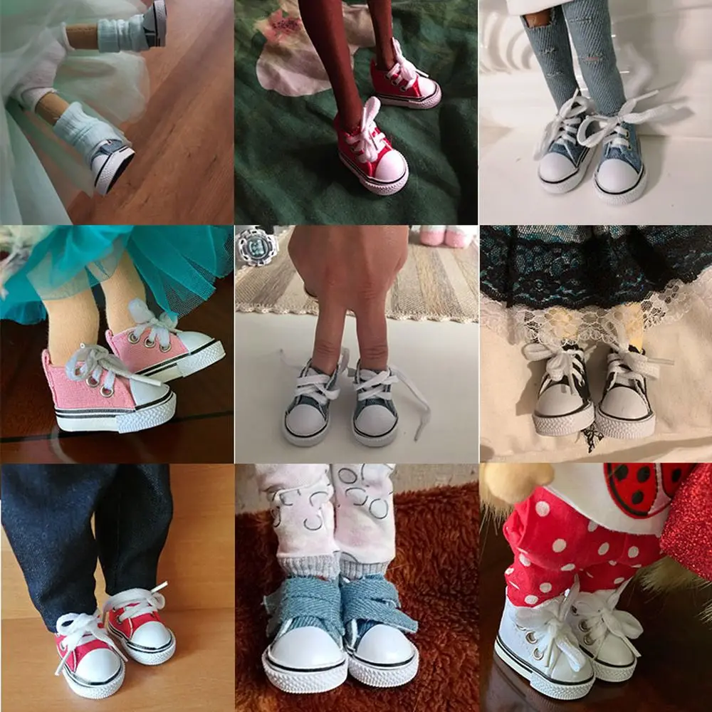 Handmade  Doll Accessories 5cm Casual Shoes High Top Canvas For Children 1/6  Shoes Sneakers Fashion Canvas Shoes Girl Toy