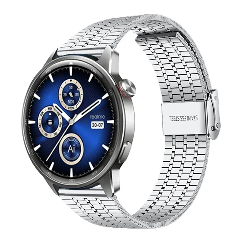 لساعة Realme S2 سوار ساعة من الفولاذ المقاوم للصدأ لساعة Realme 3 Pro حزام معدني Correas reloj لأساور Realme watch s pro