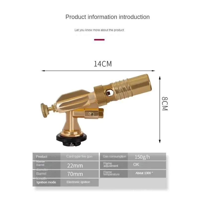 Imagem -06 - Tocha de Soldagem de Cobre Puro Queimador de Gás Pistola de Chama Ventilador Portátil Brasagem Cozinhar Churrasco Pistola de Ignição Automática