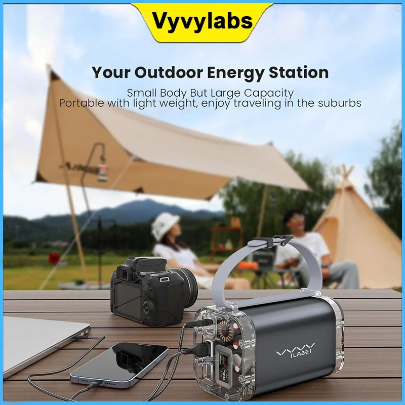 vyvylabs outdoor digital display mini mobile power supply PD100W 40000mah fast charging camp portable mobile power supply