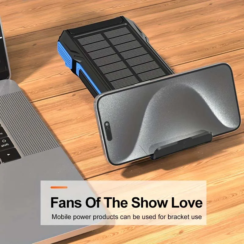 10000mAh Solar Power Bank Portable High Capacity Charger Compatible with IOS Android USB-A And USB-C Fast Charging 2025 New