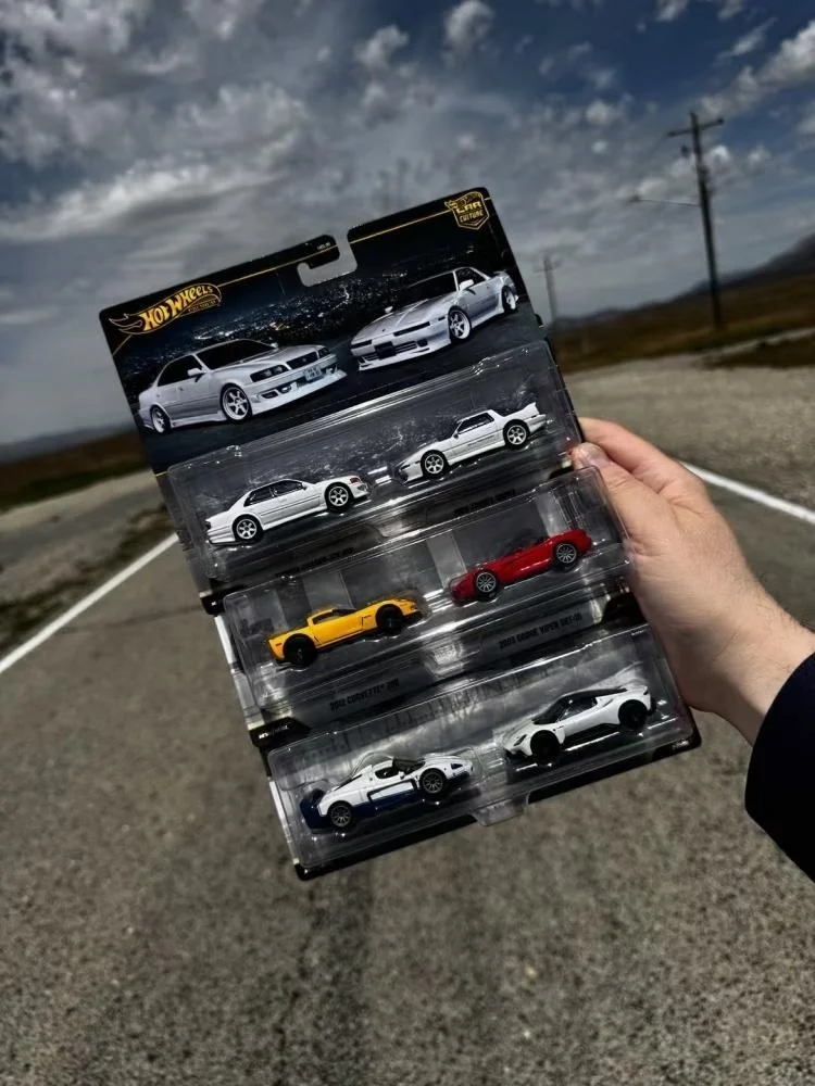 Hot Wheels Premium HBL96-W 2-Pack Series,Corvette Dodge Maserati Toyota Chaser/Supra,1:64 Diecast Collection Gift Toys for view 6