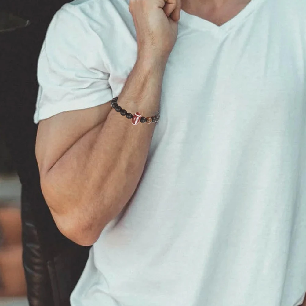 

1 пара браслетов для регби для мужчин и женщин, регулируемый спортивный браслет с камнем, износостойкий футбольный игровой день, аксессуары для улицы