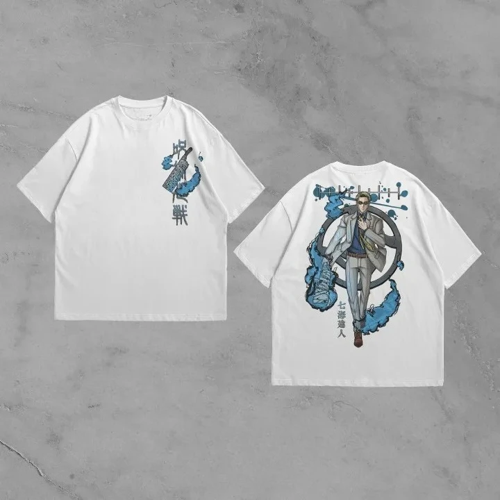 2026 Sommer Jujutsu Kaisen Anime Nanami Kento Bedrucktes Lockeres Kurzarm-T-Shirt aus Reiner Baumwolle für Kinder Unisex Lässig Oversize Y2k