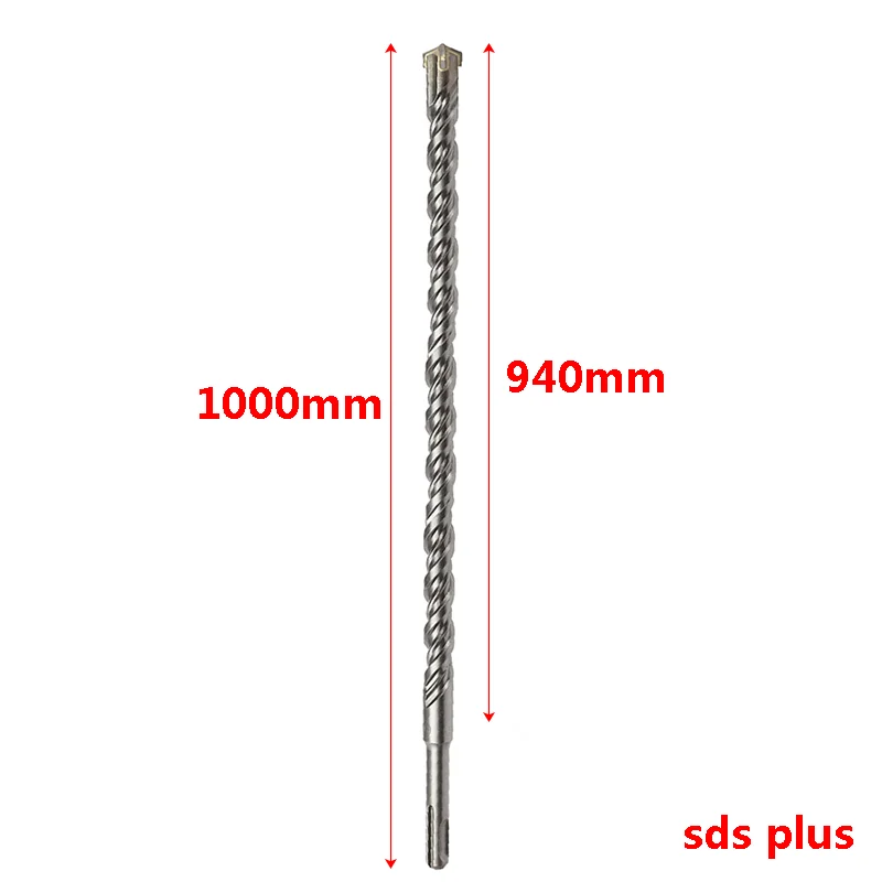 1000mm 1pcs SDS PLUS Extra long bit Extension bit Cross bit rotary hammer bit. Concrete, walls, stone  punch