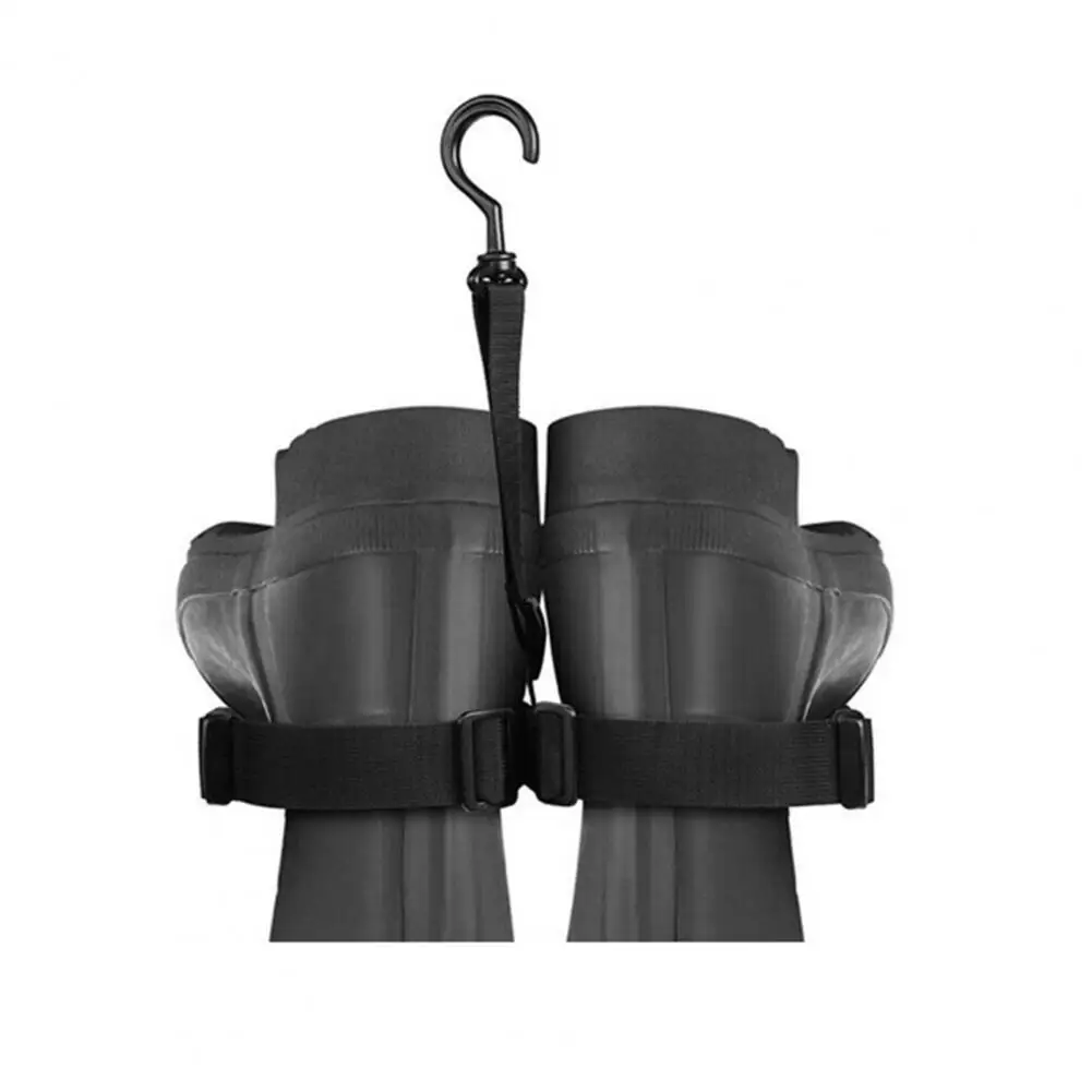 Water Boot Rack Organizer Hunting Wader Hanger Adjustable Fishing Wader Boot Hanger with 360° Swivel Hook Polyester for Winter