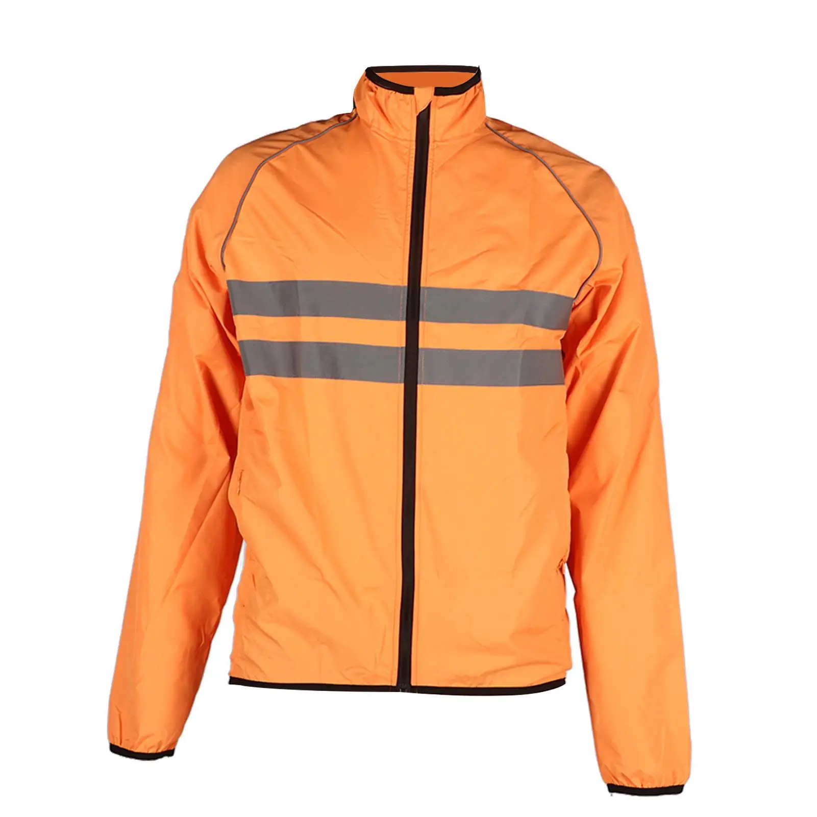 Reflective Waterproof Cycling Jacket with Multiple Zipper Pockets, Breathable & Thin Design, Elastic Straps for motorcycling