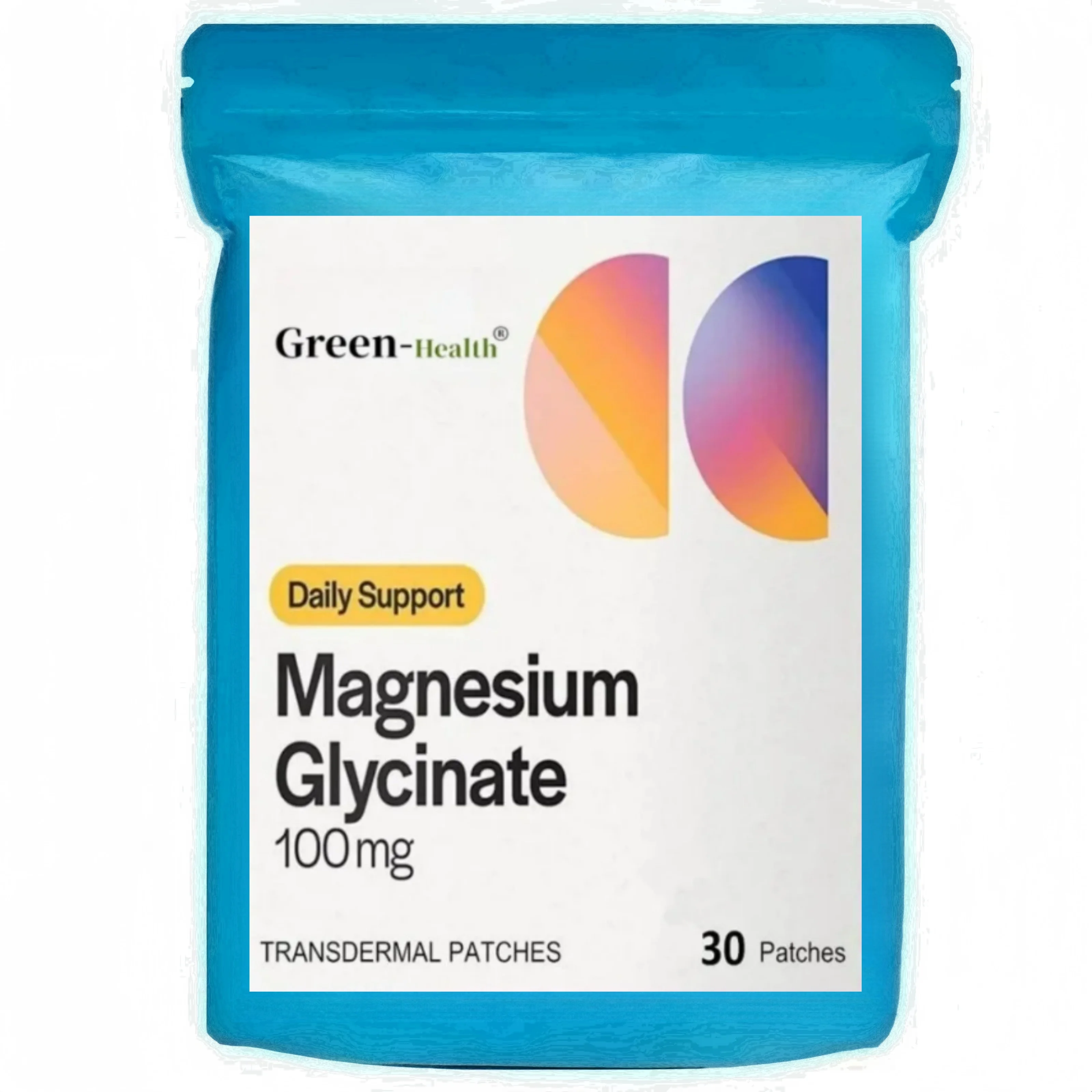 30 Patches Magnesium Glycinate Transdermal Patches for Stress, Nerves, Sleep, Muscles, Metabolism