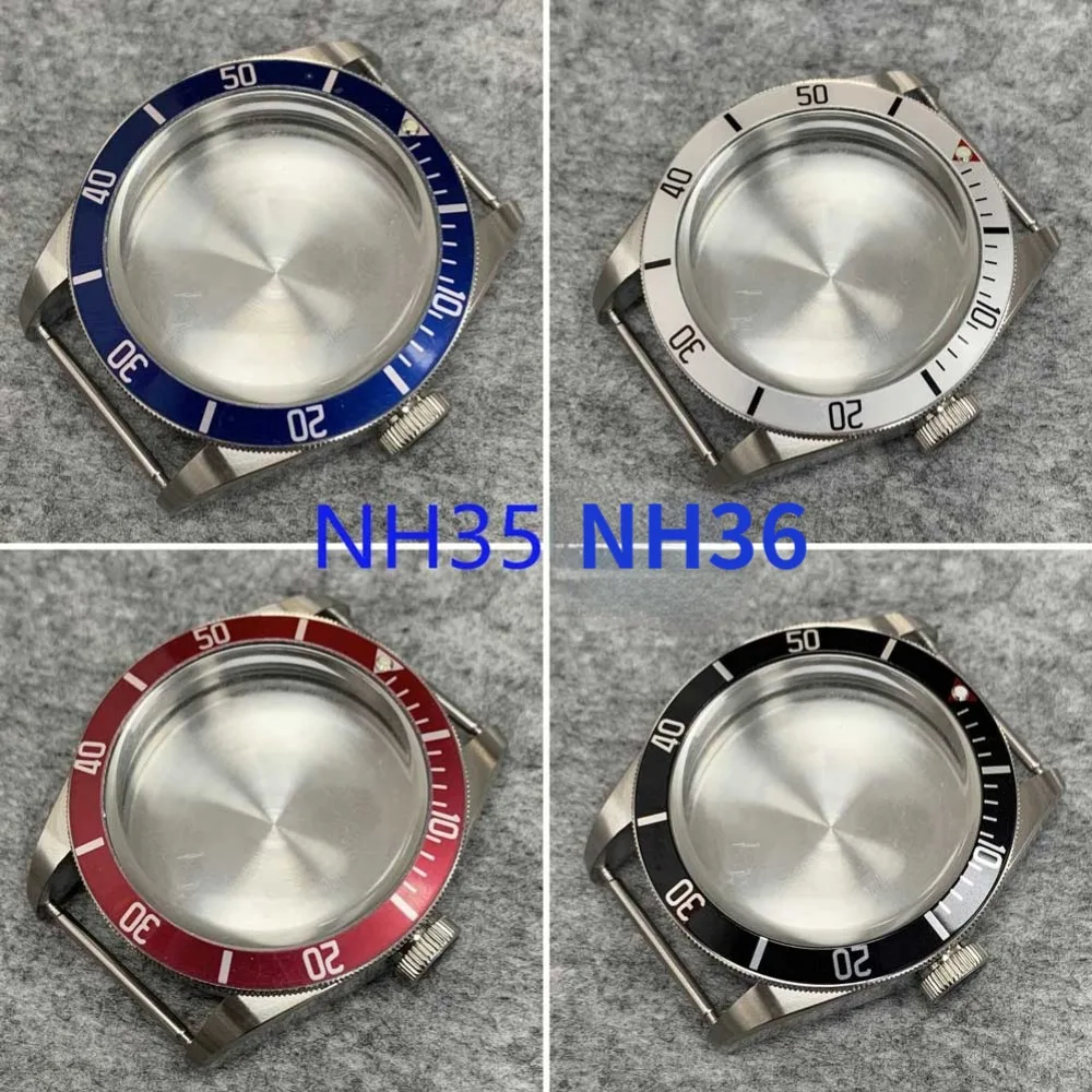 41mm 316 Stainless Steel Watch Case Set Waterproof Men's Watch Accessories for NH35/NH36 Movement Mineral Glass Modified Part