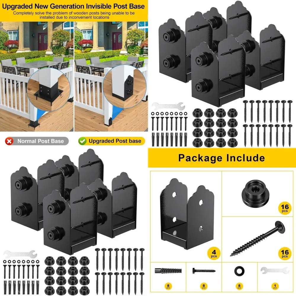 

Регулируемые кронштейны из нержавеющей стали для стоек 4x4, упаковка из 4 шт., подходят для павильев, палуб и перил.
